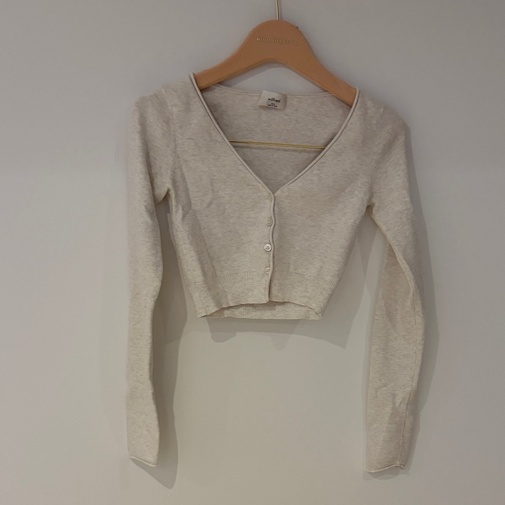 Wilfred Cream V-Neck Cardigan